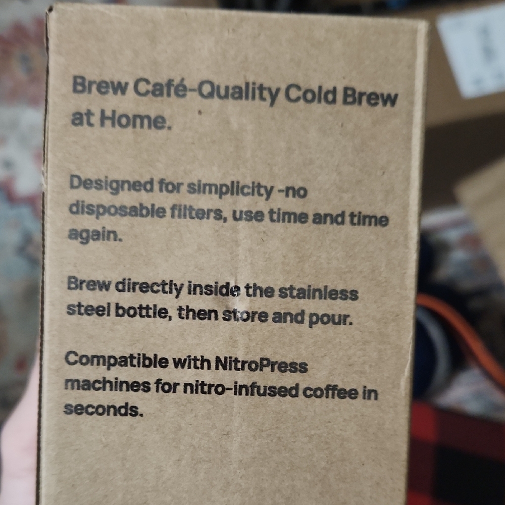 Silver and Brown Coffee Bottle - Picture 6 of 9